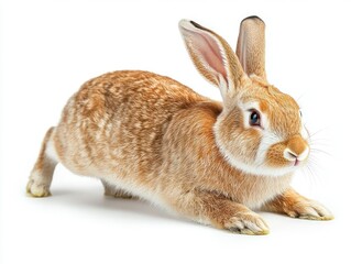 Fototapeta premium Adorable brown rabbit laying down