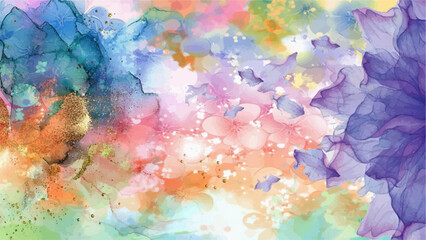 Boho Floral Rose Watercolor abstract hand painted background A dreamy pastel watercolor splash for paper texture, wallpaper and fabric print