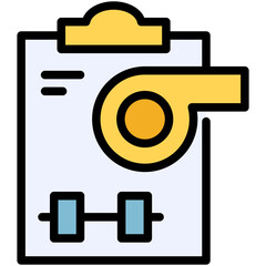 gym trainer filled line icon