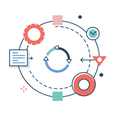 Fototapeta premium Minimalist Agile Workflow Diagram