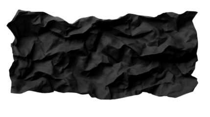 Abstract  crumpled black paper  isolated on white background