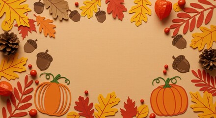 Autumnal Harvest Thanksgiving Frame:Paper Craft