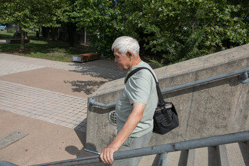 Active Senior Man Traveling  in New York City.  A 75-year-old man explores the streets of New York City, embracing adventure and independence in his golden years.