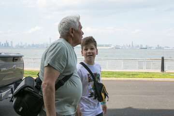 Active Senior Man Traveling  in New York City.  A 75-year-old man explores the streets of New York City, embracing adventure and independence in his golden years.