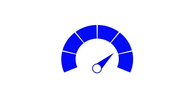 simple speed miter icon animation. Digital symbols at the speed meter. Car speedometer and counter - Speed concept.