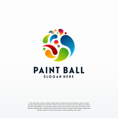 Colorful Ball logo symbol, Paint Ball logo designs concept vector