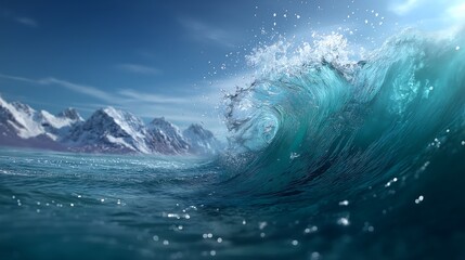 Majestic Ocean Wave at Sunrise Stunning Nature Photography