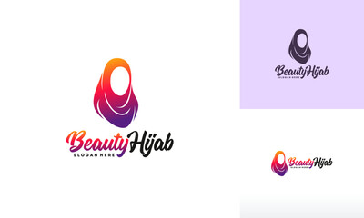 Beauty Hijab logo designs vector, Muslimah Fashion logo template