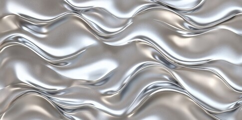Fototapeta premium glossy silver metal fluid glossy chrome mirror water effect background backdrop texture 3d render illustration