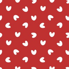 White hand drawn heart on red background. Simple and modern pattern design, perfect for Valentine's Day, wrapping paper, fabric, or romantic-themed products.