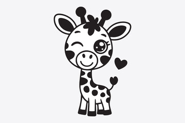 cute giraffe illustration vector
