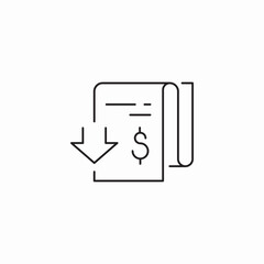bill payment decrease icon sign vector