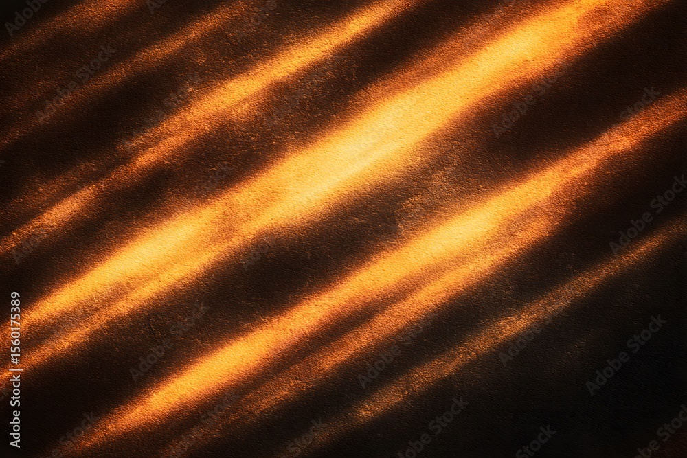 Fototapete A close-up of an orange and black background with streaks of light, creating the illusion that they are moving in all directions. 