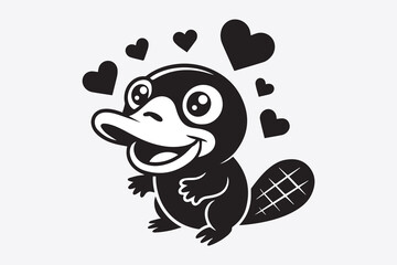 cute platypus illustration vector