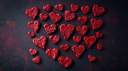 Red Velvet Heart Cookies Valentine's Day Background