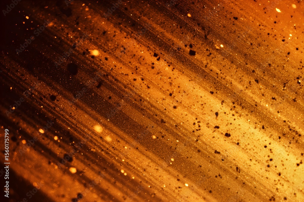 Fototapete A close-up of an orange and black background with streaks of light, creating the illusion that they are moving in all directions. 