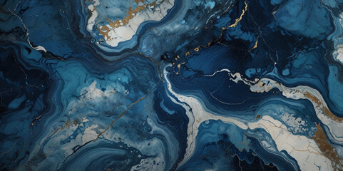 Beautiful abstract blue and white marble luxurious wall grunge background. Blue marble stone wall texture.	