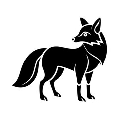 Obraz premium Stylish fox silhouette, black and white illustration. Elegant fox design perfect for logos, branding, and apparel prints. This fox image is ideal for creating stylish designs.