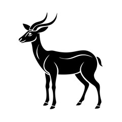 Obraz premium Elegant impala silhouette. Impala profile illustration perfect for logos, branding, and design projects. This elegant impala image is ideal for creating sophisticated designs.