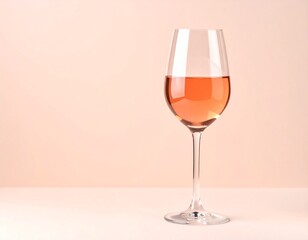 Concepto minimalista de copa de vino sobre fondo neutro. Enología, bebida, alcohol, viñedo, bodega