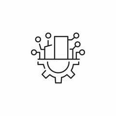 gear tech building icon sign vector