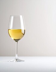 Concepto minimalista de copa de vino sobre fondo neutro. Enología, bebida, alcohol, viñedo, bodega
