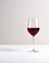 Concepto minimalista de copa de vino sobre fondo neutro. Enología, bebida, alcohol, viñedo, bodega