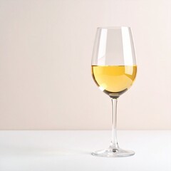 Concepto minimalista de copa de vino sobre fondo neutro. Enología, bebida, alcohol, viñedo, bodega