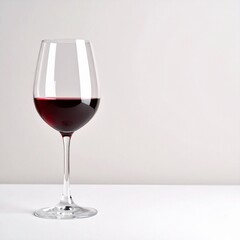 Concepto minimalista de copa de vino sobre fondo neutro. Enología, bebida, alcohol, viñedo, bodega