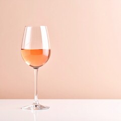 Concepto minimalista de copa de vino sobre fondo neutro. Enología, bebida, alcohol, viñedo, bodega