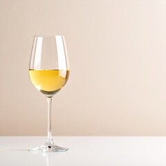 Concepto minimalista de copa de vino sobre fondo neutro. Enología, bebida, alcohol, viñedo, bodega
