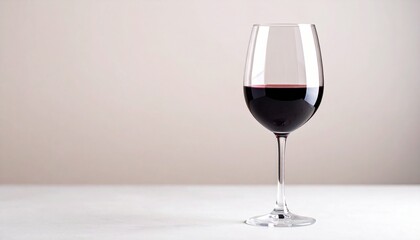 Concepto minimalista de copa de vino sobre fondo neutro. Enología, bebida, alcohol, viñedo, bodega