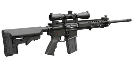 Isolated Assault Rifle with Scope