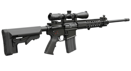 Isolated Assault Rifle with Scope