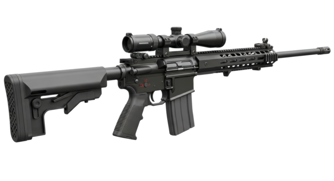 Isolated Assault Rifle with Scope