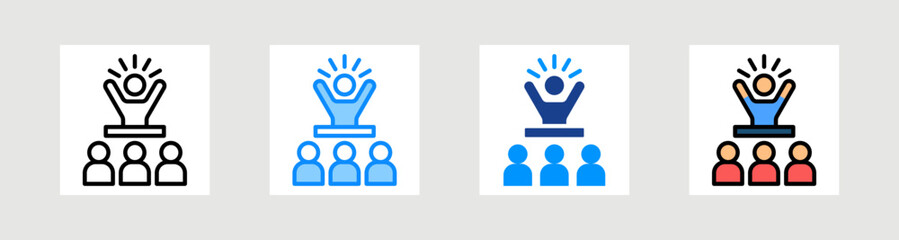 Motivational Speech Icon Collection Set Multiple Style