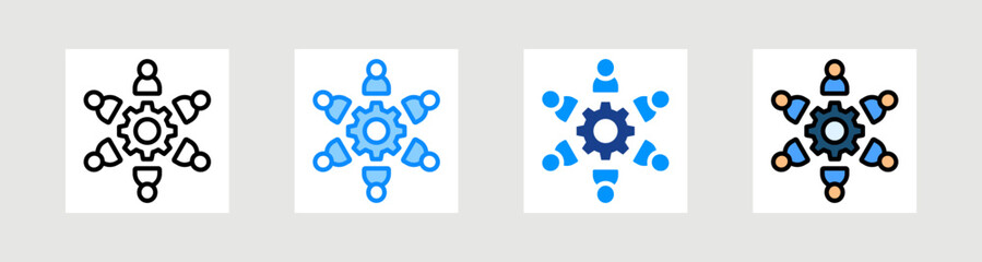 Teamwork Icon Collection Set Multiple Style