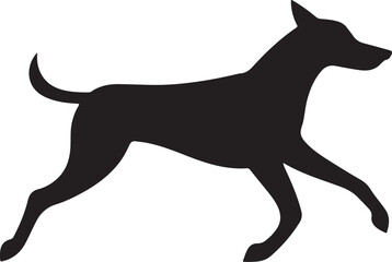 Dog running silhouette