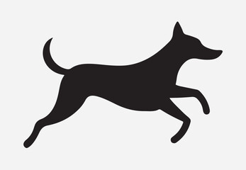 Dog running silhouette
