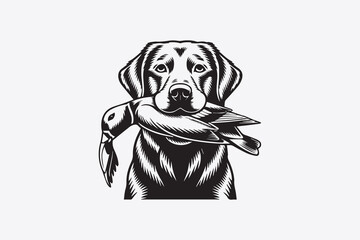 hunting dog illustration vector