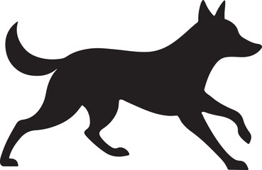 Dog running silhouette