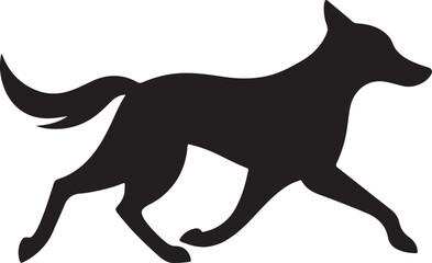 Dog running silhouette