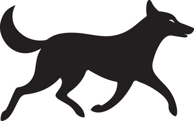 Dog running silhouette