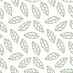 Minimalist green leaf pattern on white background. Simple and elegant design, great for eco-friendly themes, packaging, or natural product branding.