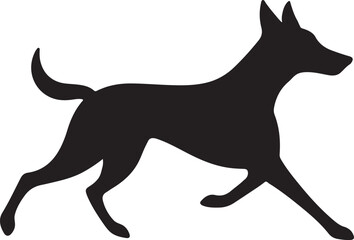 Dog running silhouette