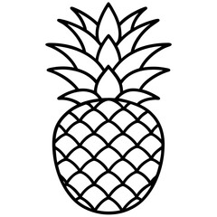 Pineapple Fruit Line Vector