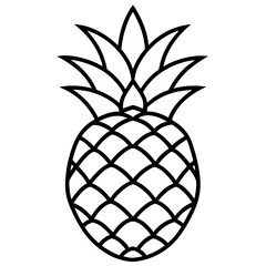 Pineapple Fruit Line Vector