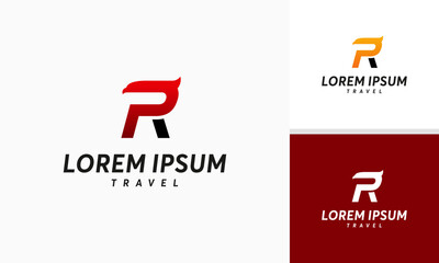 Modern R initial Eagle Bird logo designs vector, R initial Hawk Symbol template