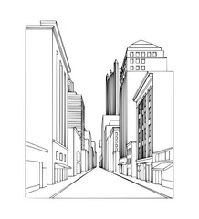 Obraz premium Line Art of Fifth Avenue, Pittsburgh