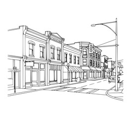 Line Art of Fort Street, Victoria BC © Organicpatterns